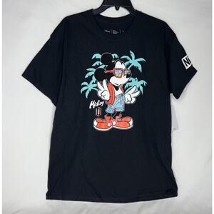 Disney Neff X Mickey Mouse Cool Mickey 1928 Palm Tree Black Shirt Size Large